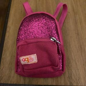 Our Generation School Smarts Pink Sparkly Backpack 18” Doll with money in good